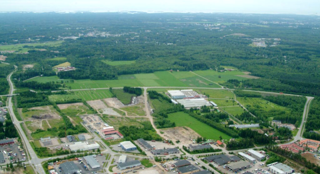 Aerial view of the area