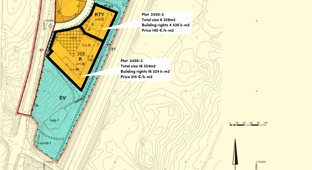 Plot 2420-2: 6 329m2, Plot 2420-3: 16 324m2