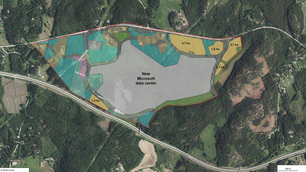 Aerial view and map of Rosti Business Park