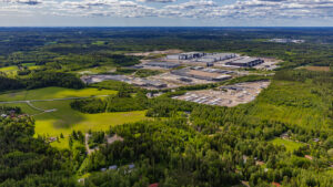 The aerial view of Bastukärr Logistics Area in Sipoo