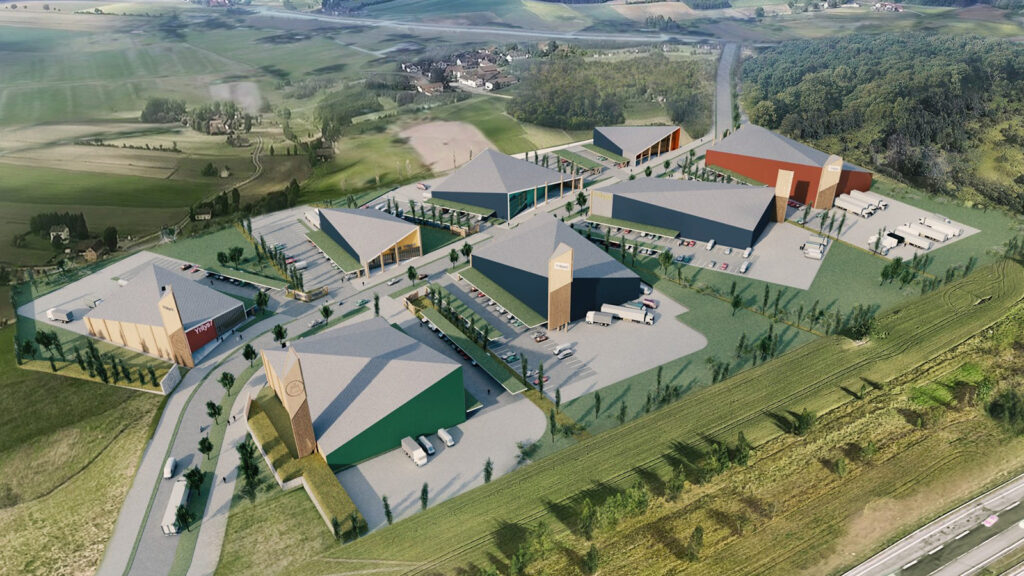 aerial view of the business area