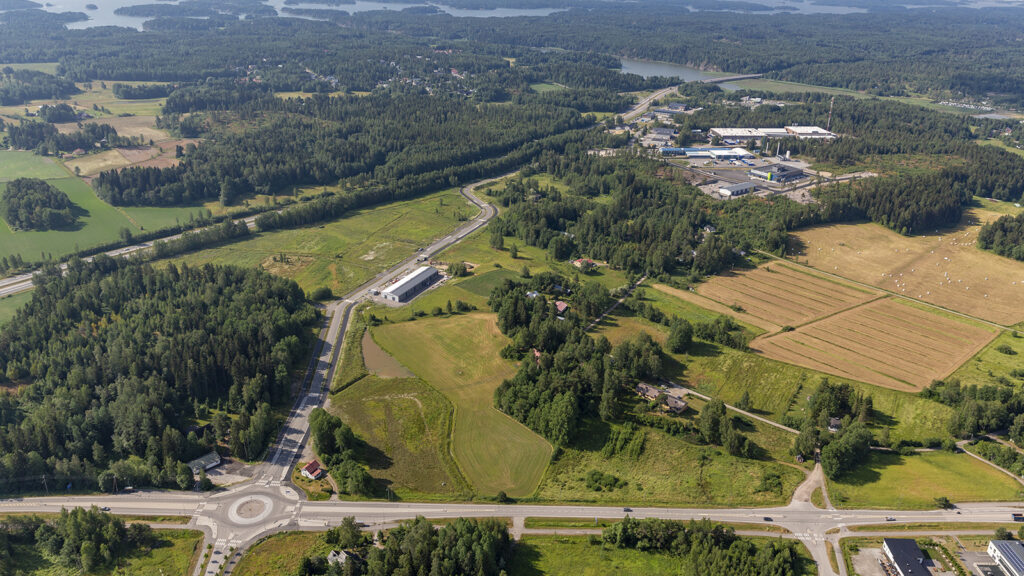 aerial view of the business area