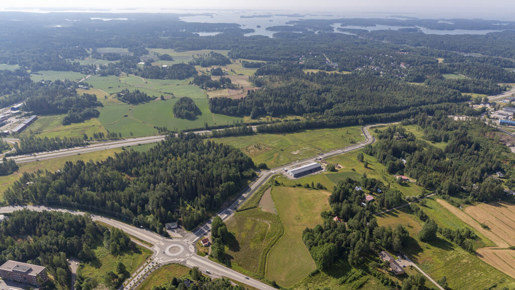 aerial view of the business area