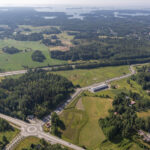 aerial view of the business area
