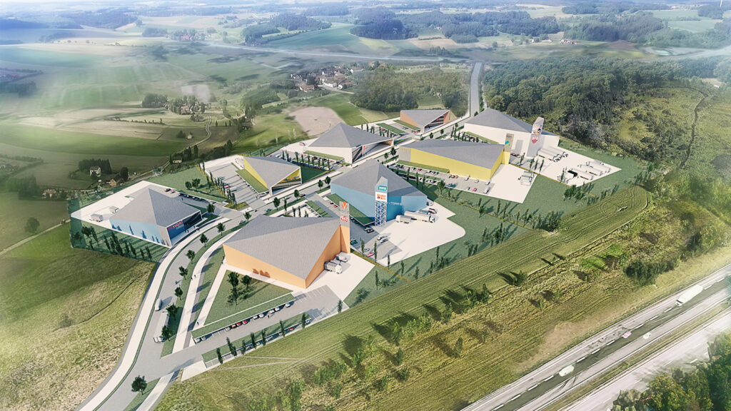 aerial view of the business area